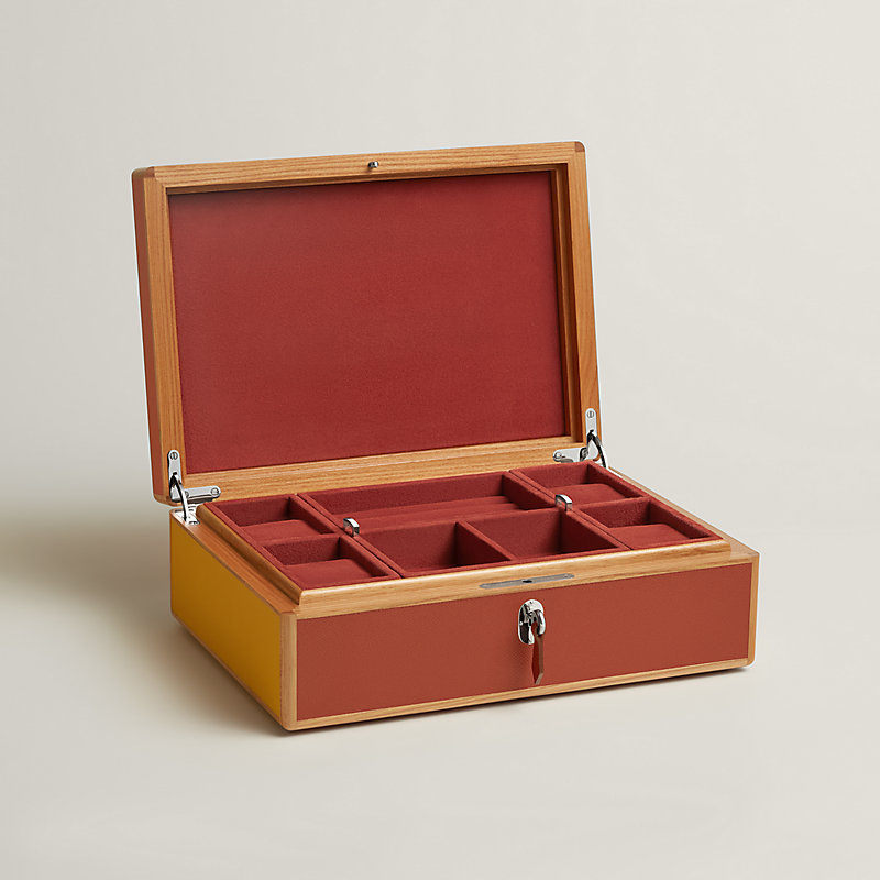 Amalthee Tricolore watch and jewelry box, large model | Hermès UK